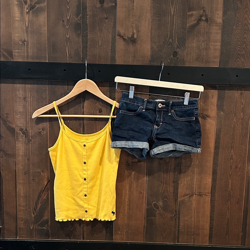 Abercrombie Kids Tank Top and Denim Shorts Set Size 11/12